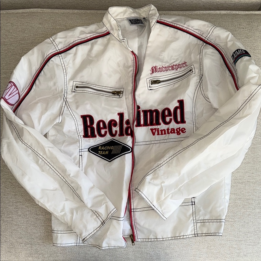 Reclaimed Vintage White Racing Jacket